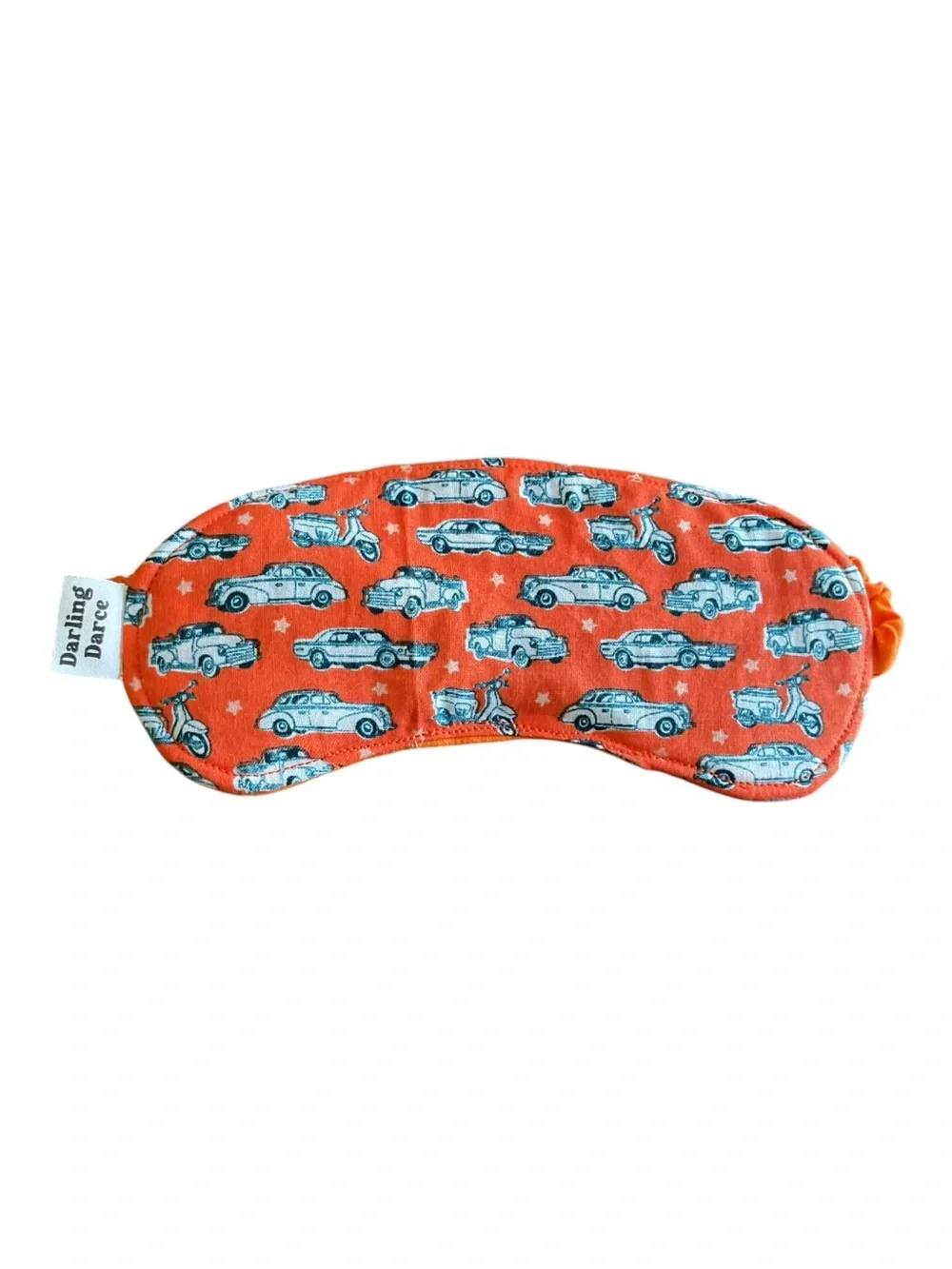 Orange Vintage Cars Print Kids Sleep Mask